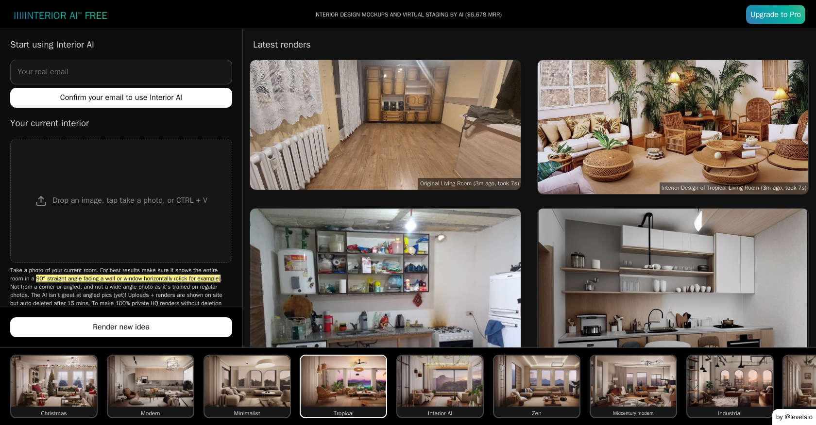 InteriorAI工具界面示意图
